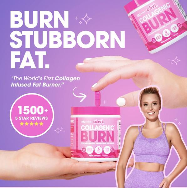 A high-contrast static ad for a fat burner that pairs a clear, bold claim with social proof to anchor consumer trust.